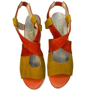 Colorful Korean Style Summer Sandals Orange Yellow Open‎ Toe Size 11/43